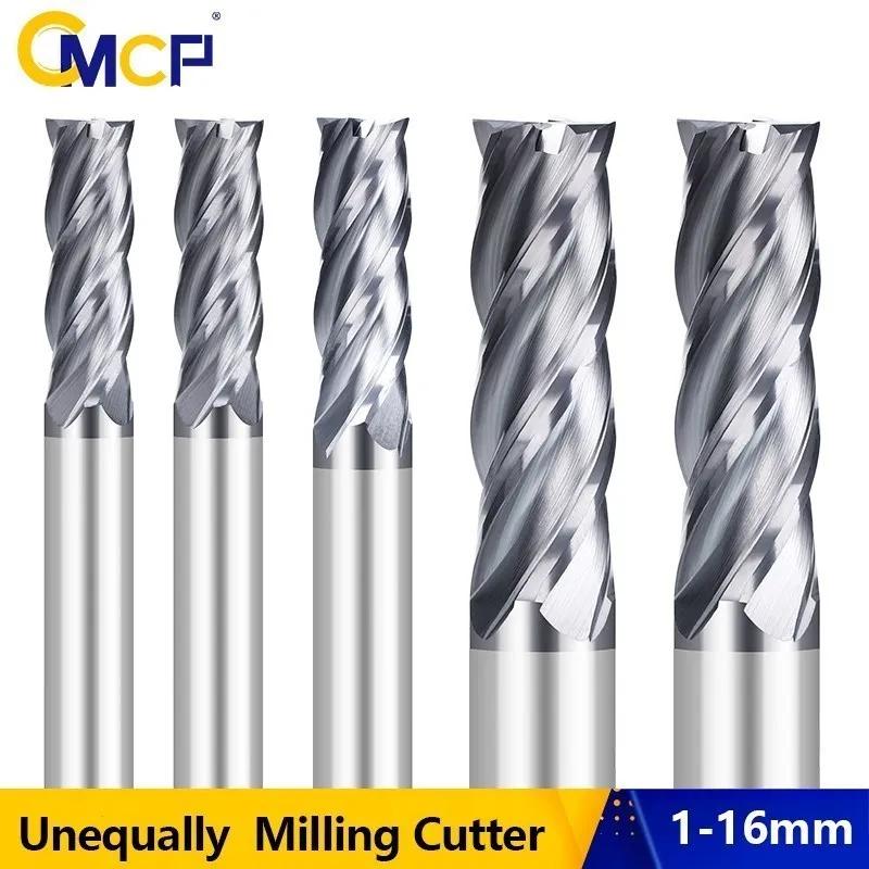 CMCP Carbide Endmill 4 Flute Milling CutterUnequally Spaced Teeth HRC 55 CNC Router Bit CNC Milling Tool